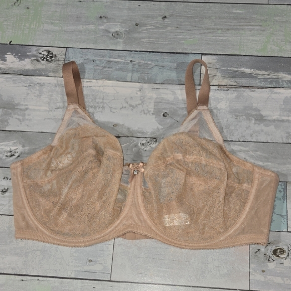 Wacoal Sheer Lace Nude/Beige Bra Sz 42DD - Picture 1 of 5